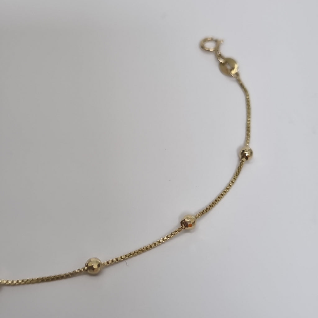 PULSERA ESPECIAL CON BOLITAS 14K 18 CM 1.4 GR (NUEVO)