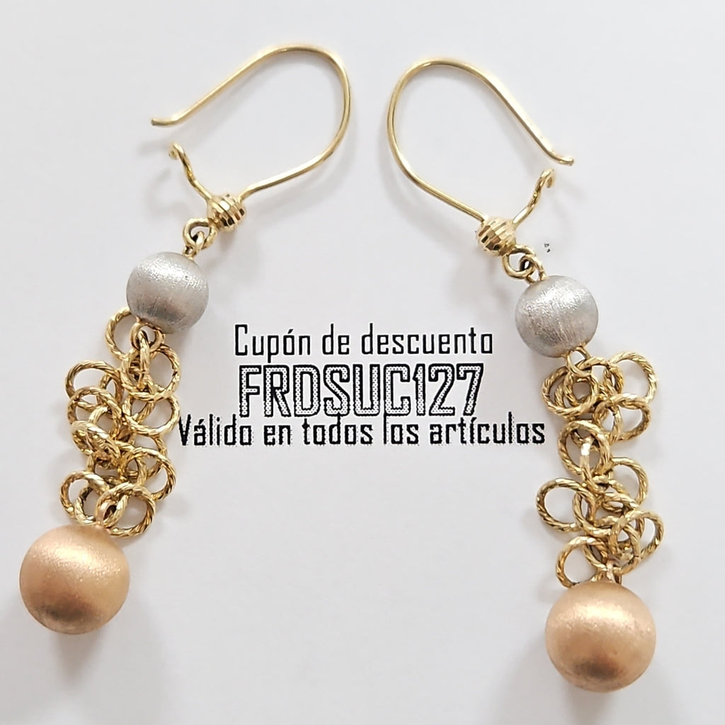 ARETES PAR ORO 14 K 4 GRMS (SEMINUEVO)