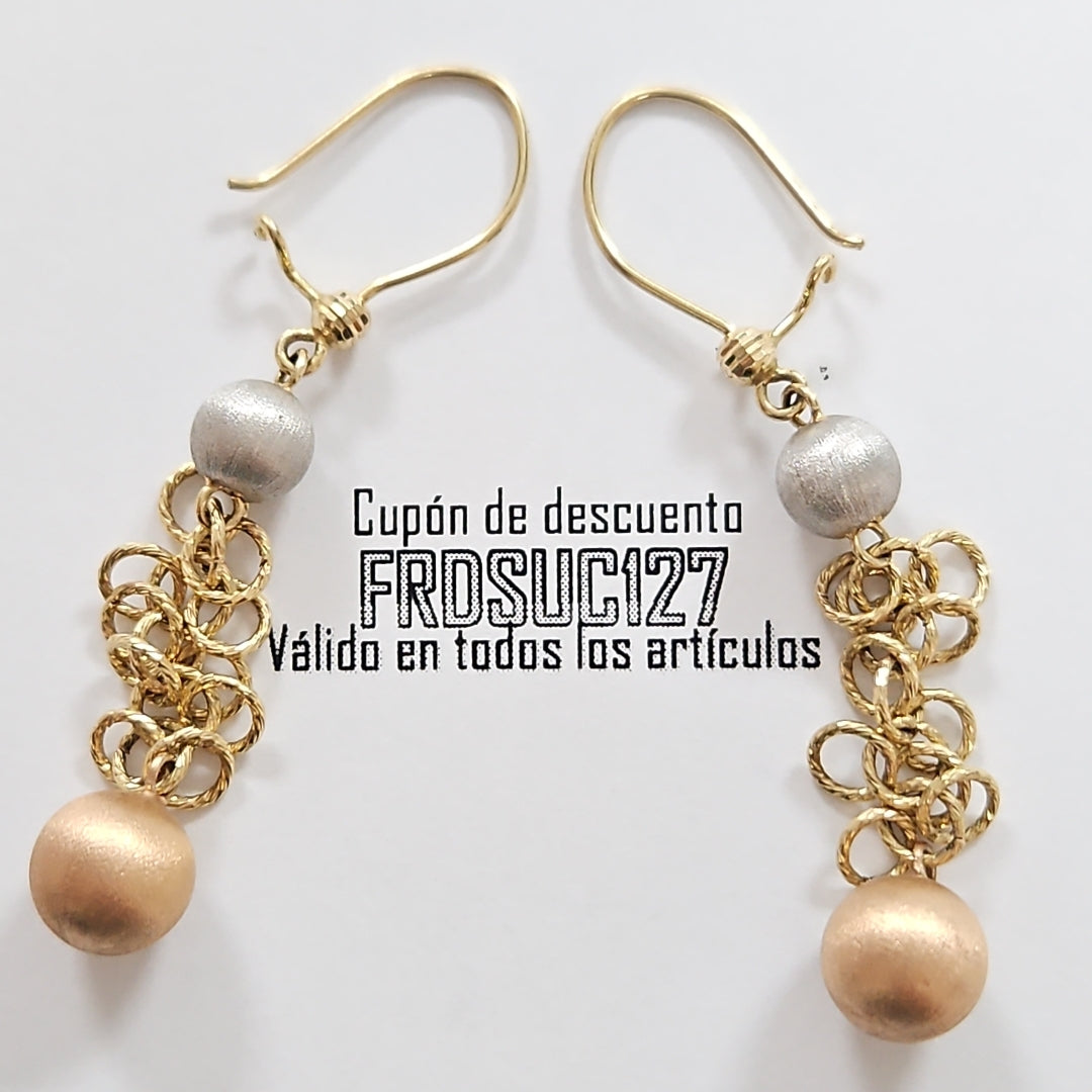 ARETES PAR ORO 14 K 4 GRMS (SEMINUEVO)