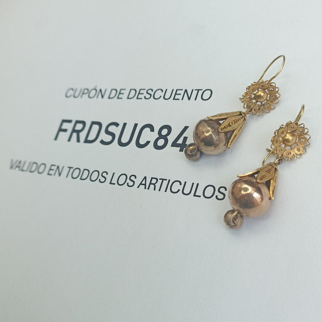 ARETES PAR ORO 8 K 4.1 GRMS (SEMINUEVO)