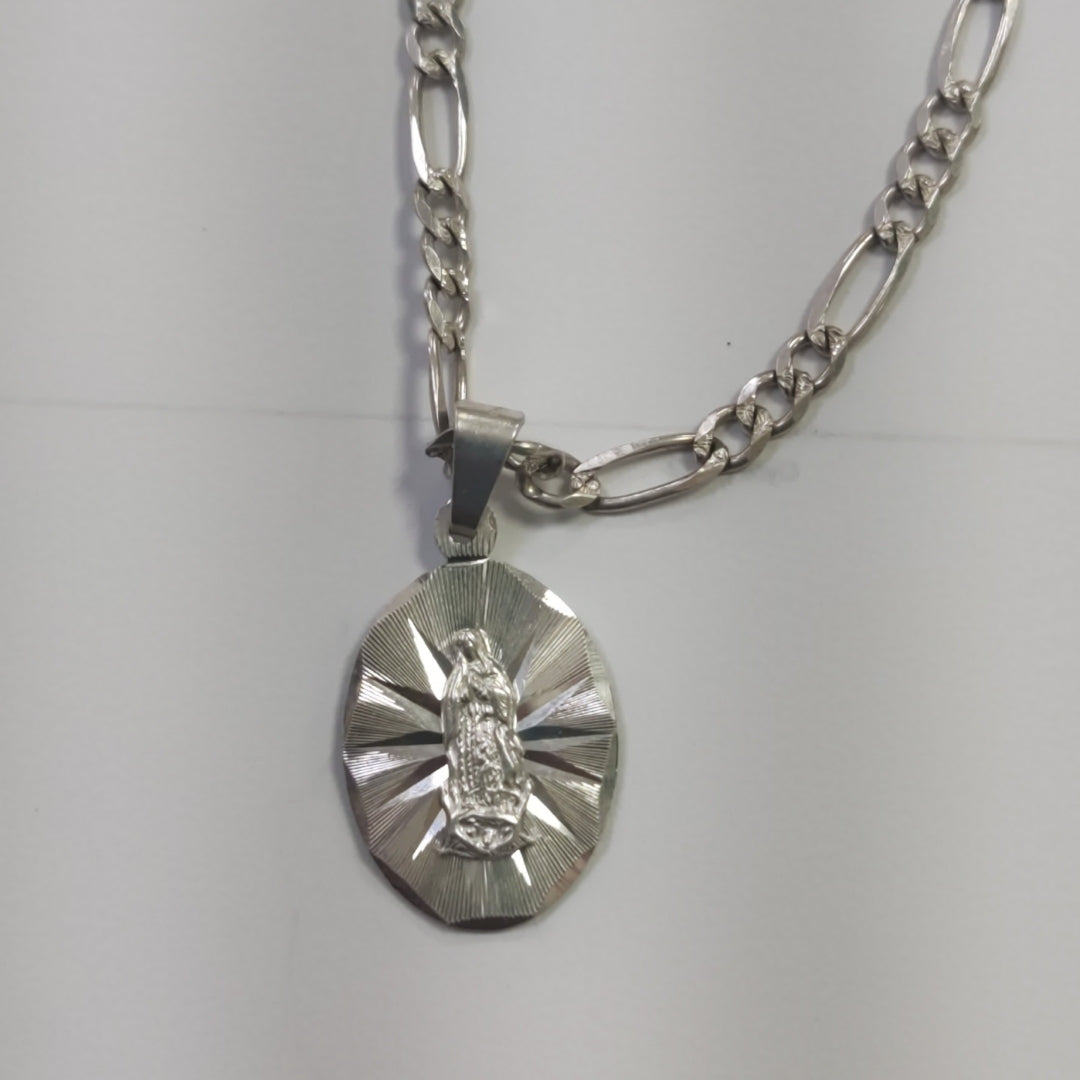 CADENA, MEDALLA RELIGIOSA PLATA 12.2 GRMS (SEMINUEVO)