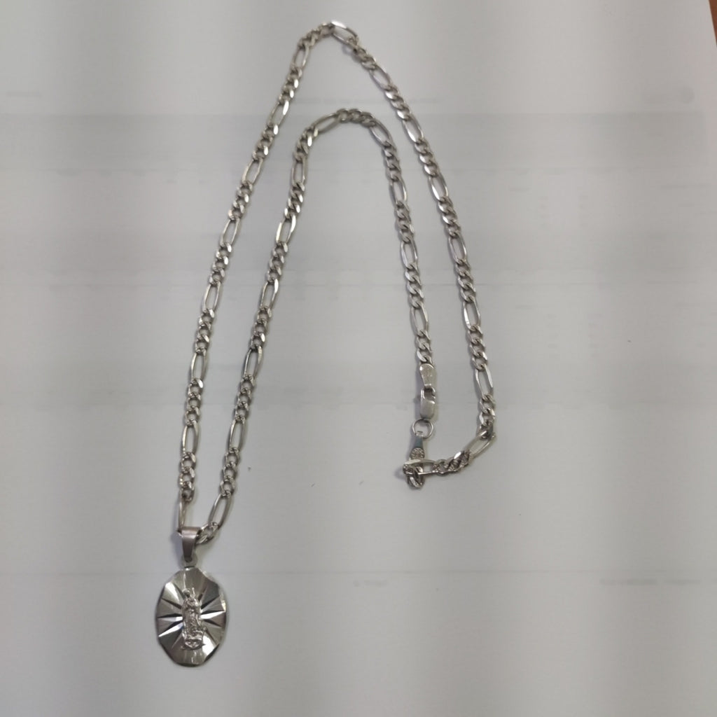 CADENA, MEDALLA RELIGIOSA PLATA 13.4 GRMS (SEMINUEVO)