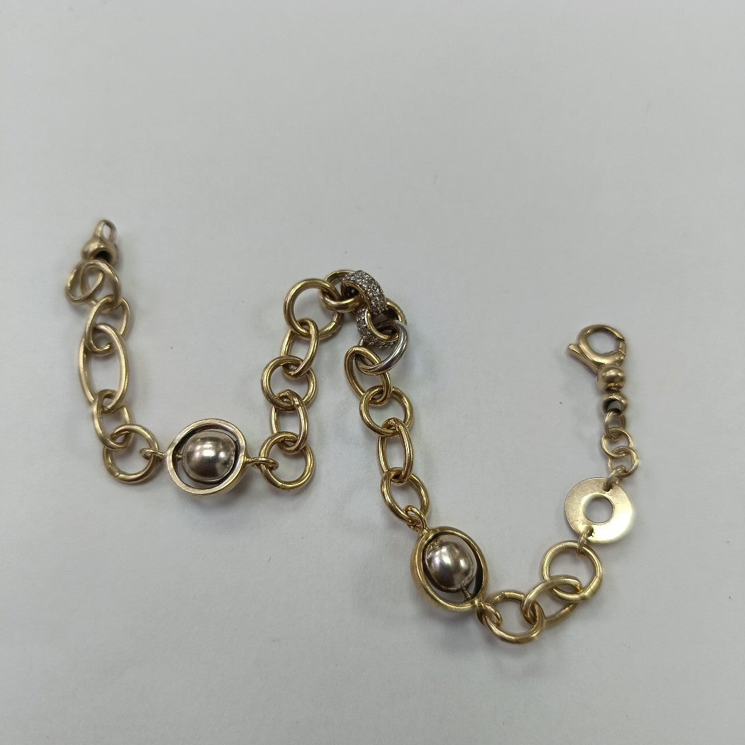 PULSERA ORO COMBINADO 14 K 8.2 GRMS (SEMINUEVO)