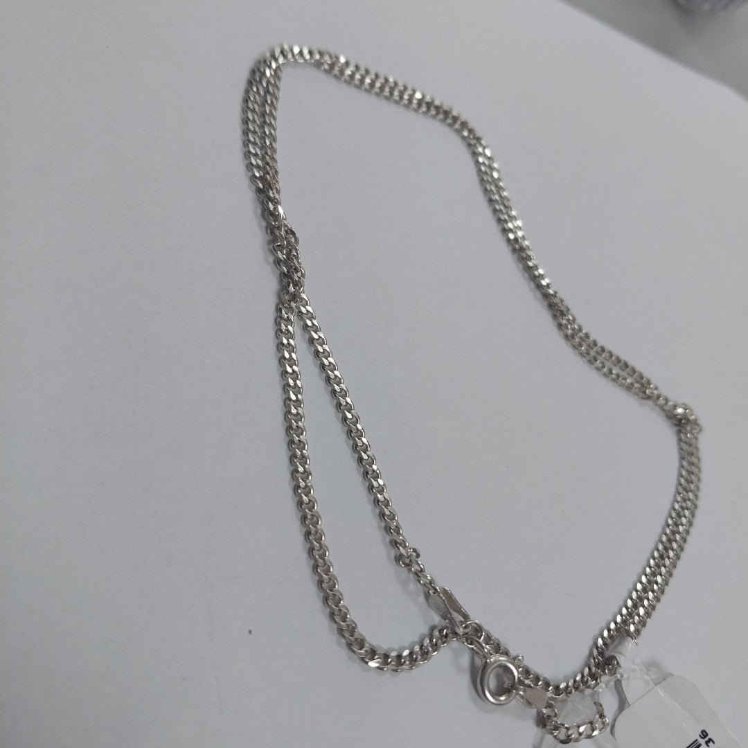 CADENA TEJIDO BARBADO PLATA .925 55 CM 5.5 GR (NUEVO)