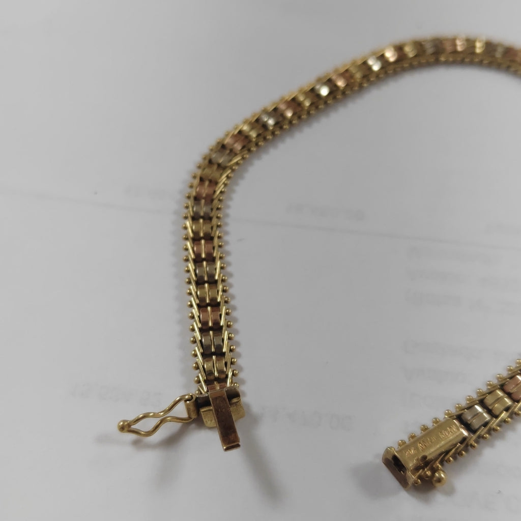 PULSERA ORO COMBINADO 14 K 10.1 GRMS (SEMINUEVO)