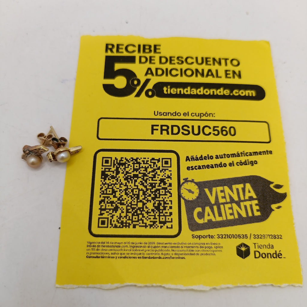 ARETES PAR ORO 14 K 1,90 GRMS (SEMINUEVO)