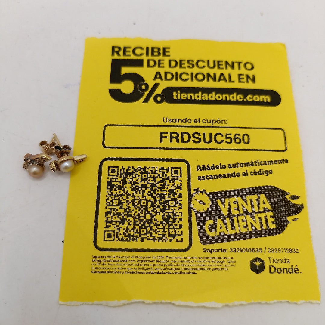 ARETES PAR ORO 14 K 1,90 GRMS (SEMINUEVO)
