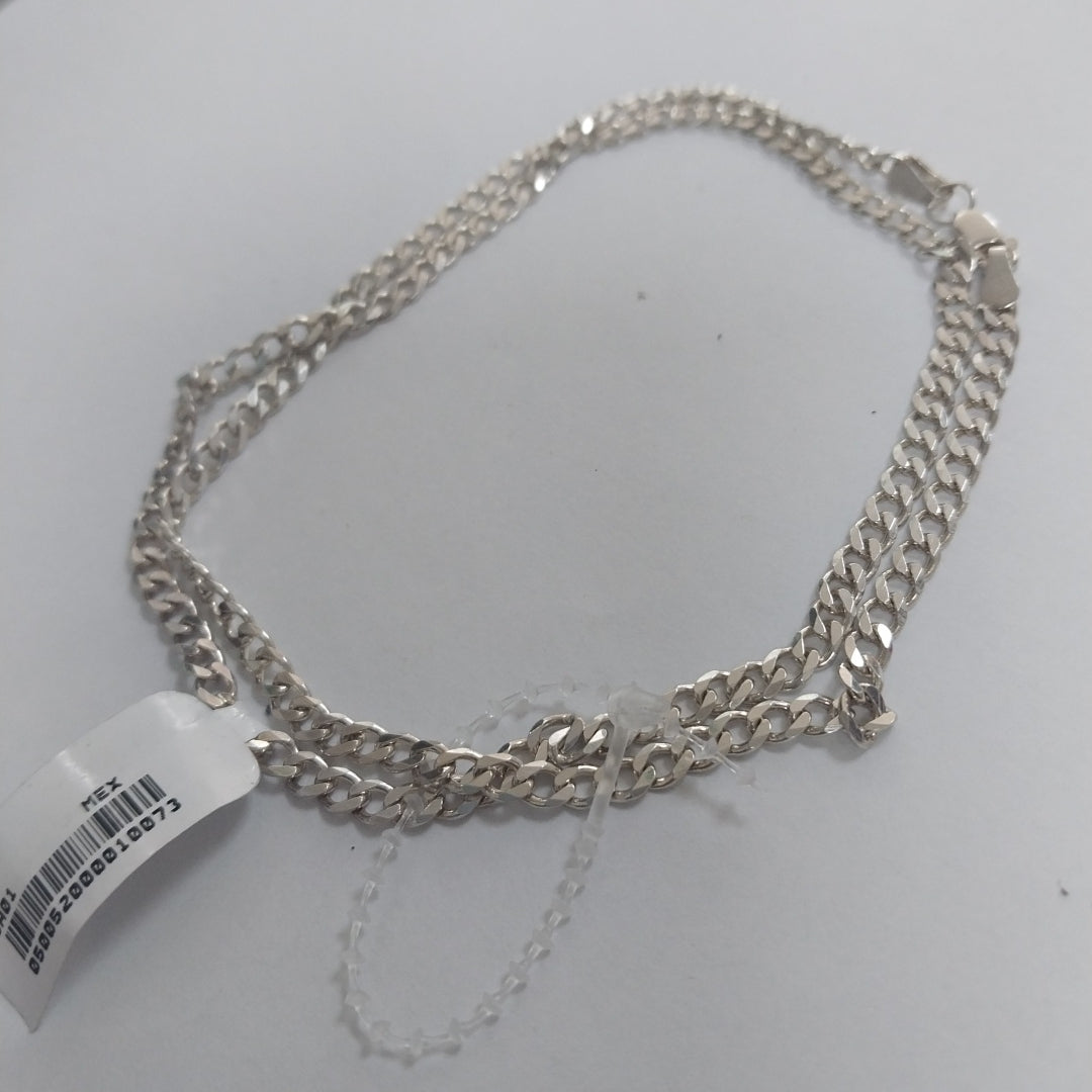 CADENA TEJIDO BARBADO PLATA .925 55 CM 12.8 GR (NUEVO)