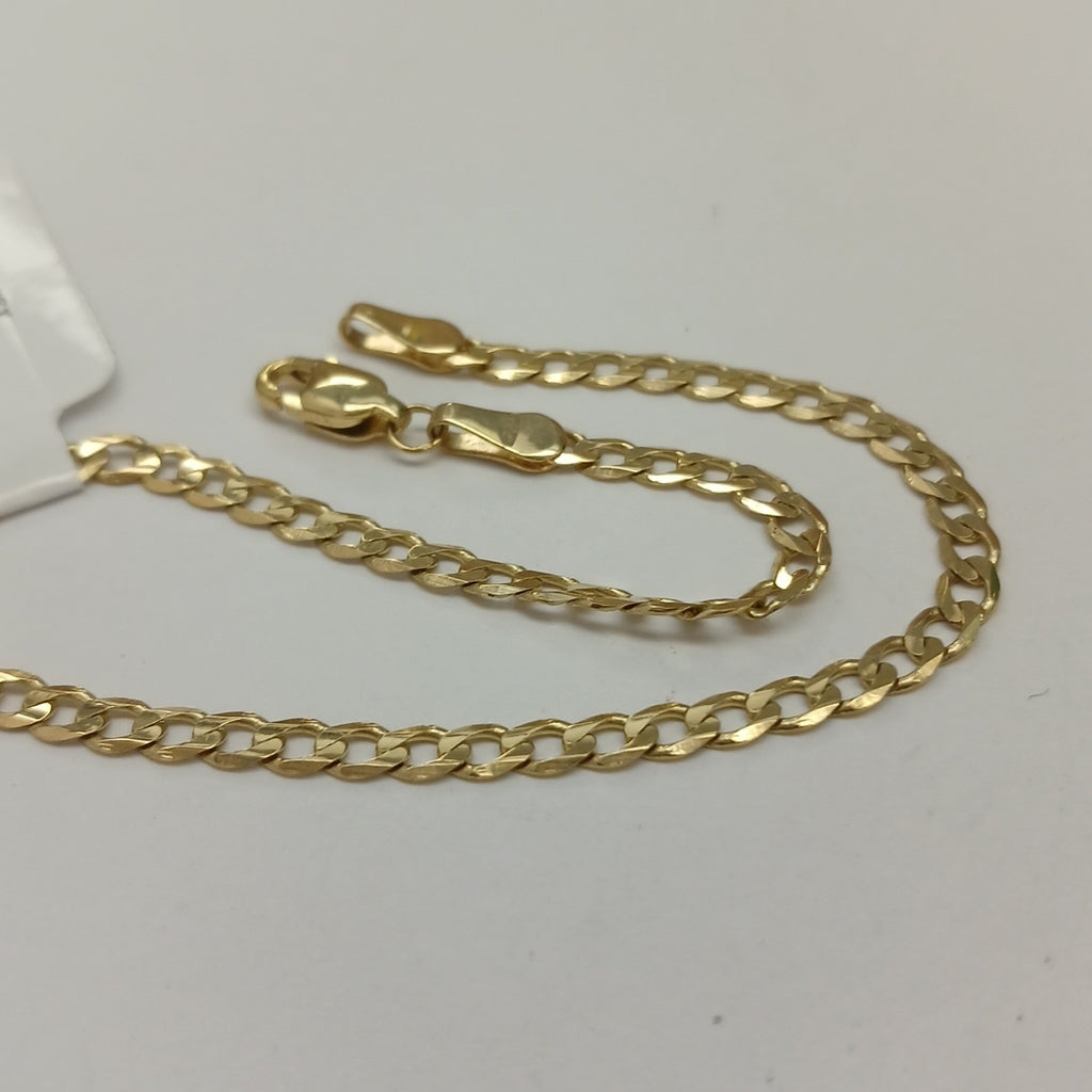 PULSERA TEJIDO BARBADA 14K 21 CM 3.7 GR (NUEVO)