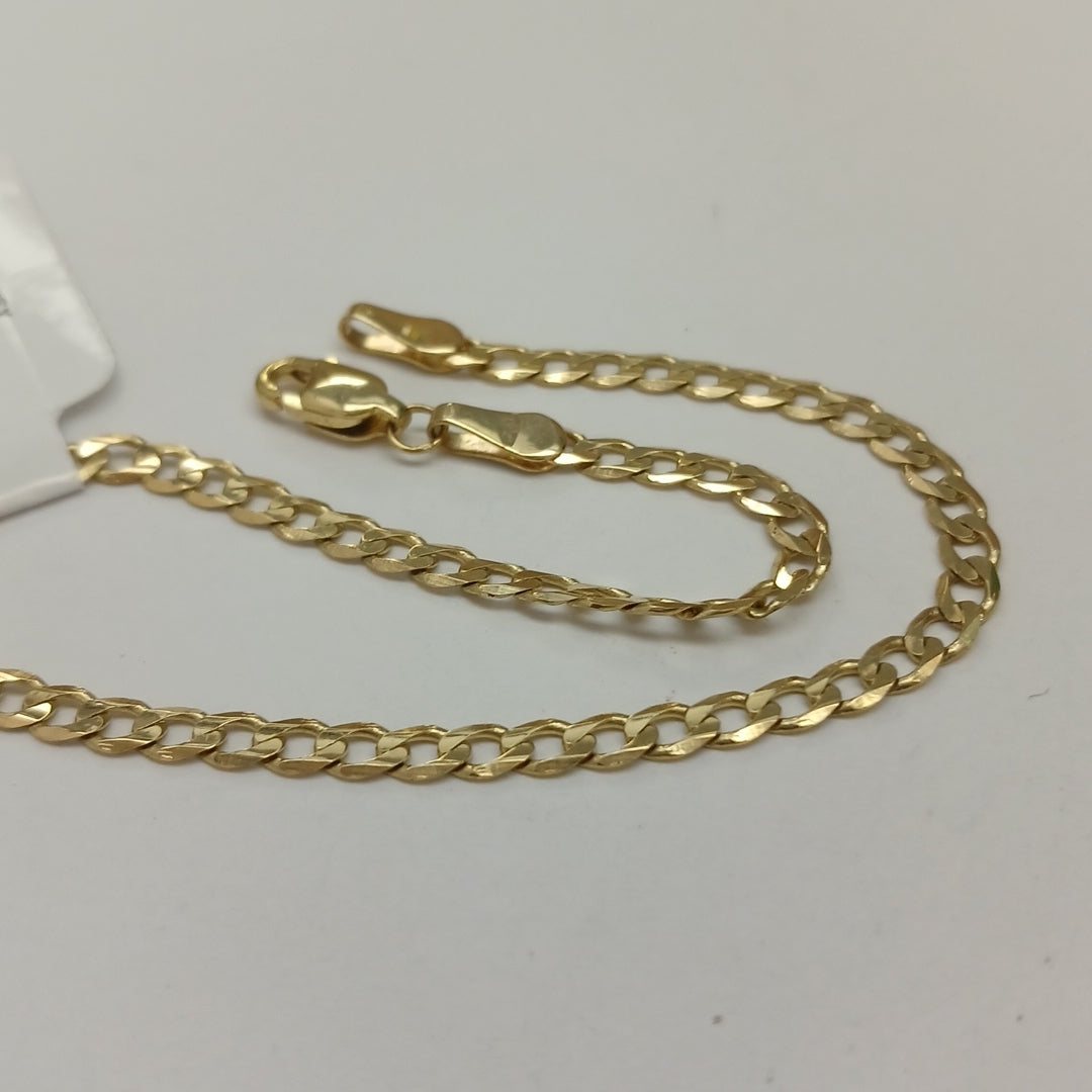 PULSERA TEJIDO BARBADA 14K 21 CM 3.7 GR (NUEVO)