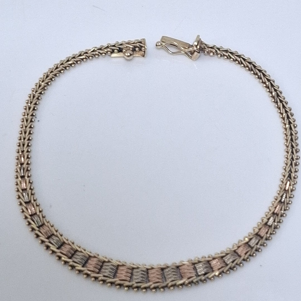 PULSERA ORO COMBINADO 10 K 7,50 GRMS (SEMINUEVO)