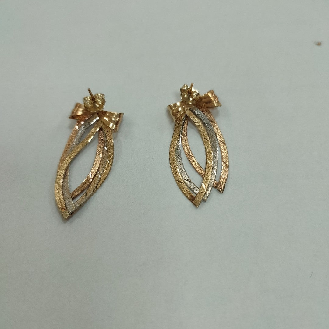 ARETES PAR ORO, ORO COMBINADO 10 K 4.5 GRMS (SEMINUEVO)