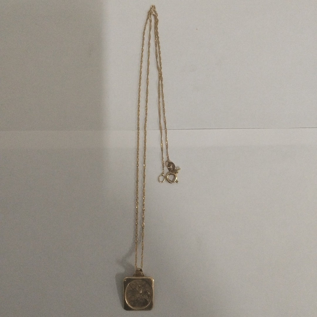 CADENA, MEDALLA RELIGIOSA ORO 14 K 1.6 GRMS (SEMINUEVO)