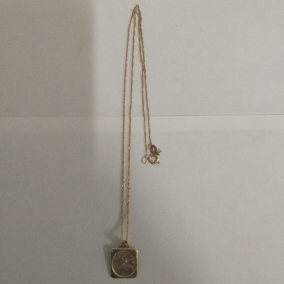 CADENA, MEDALLA RELIGIOSA ORO 14 K 1.6 GRMS (SEMINUEVO)
