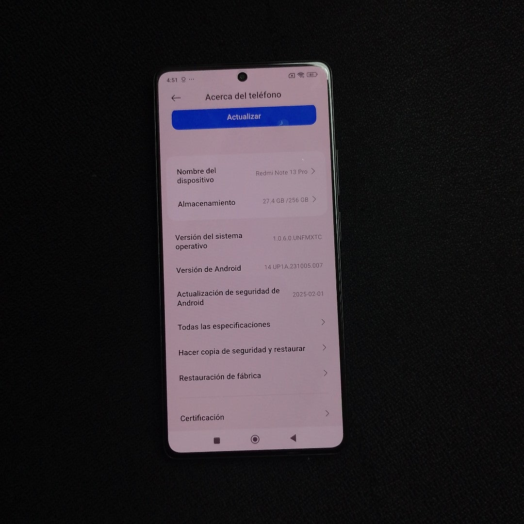 CELULAR XIAOMI REDMI NOTE 13 PRO 23117RA68G (2023) 256 GB 8 GB RAM (SEMINUEVO)