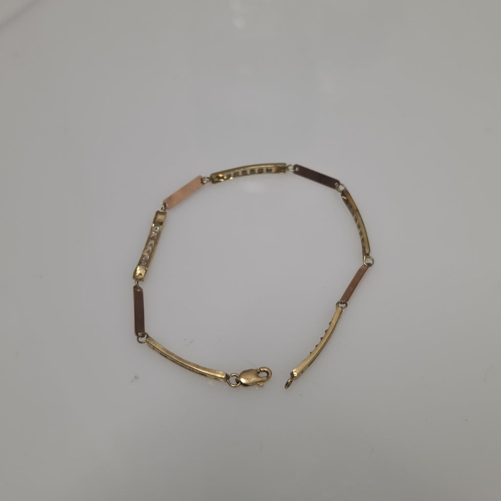 PULSERA ORO COMBINADO 10 K 2.9 GRMS (SEMINUEVO)