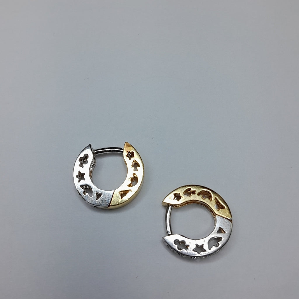 ARRACADAS PAR ORO, ORO BLANCO 14 K 3.9 GRMS (SEMINUEVO)