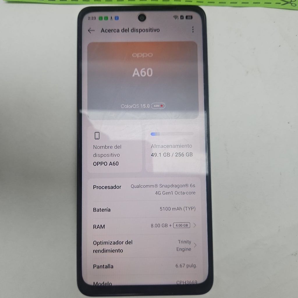 CELULAR OPPO A60 CPH3669 256 GB 8 GB RAM (SEMINUEVO)