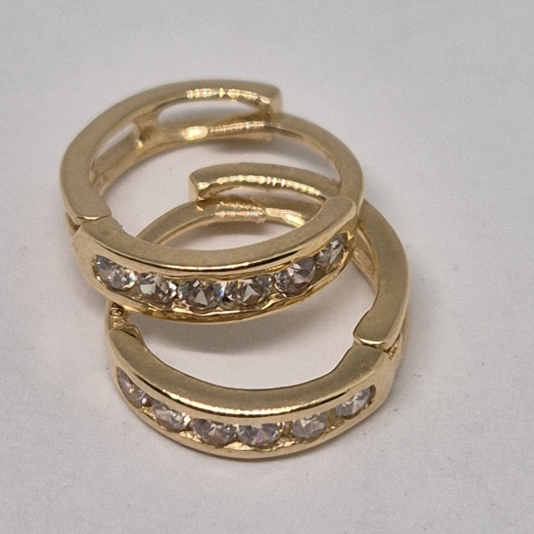 ARETES ARRACADA C CIRCONIAS 14K 1.1 GR (NUEVO)
