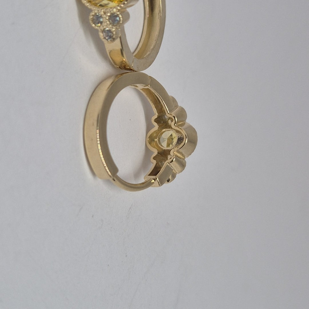 ARETES ARRACADAS CON CIRCONIAS Y PDRAS COL 14K 3.3 GR (NUEVO)