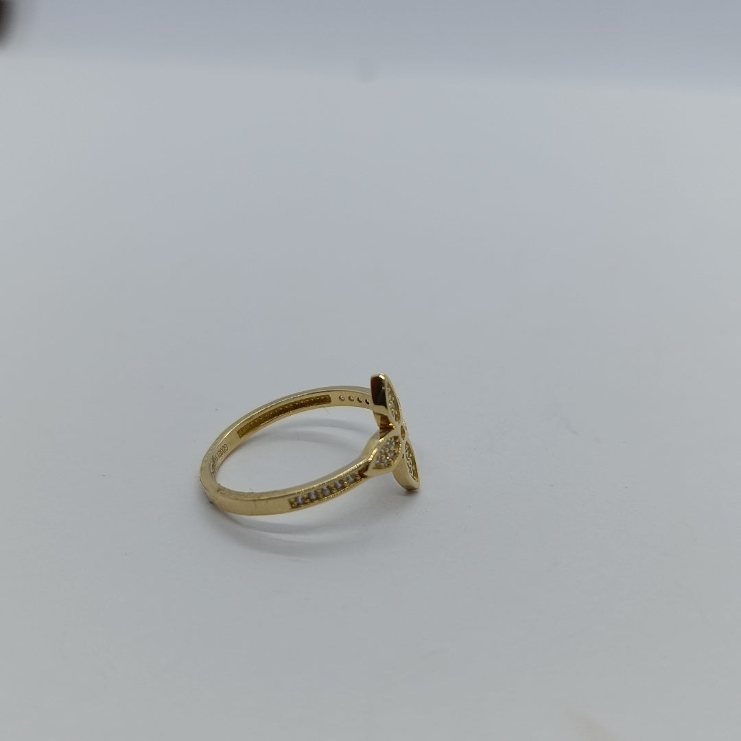 ANILLO ANILLITO FLOR C CIRCONIAS 14K 7 TALLA 1.9 GR (NUEVO)