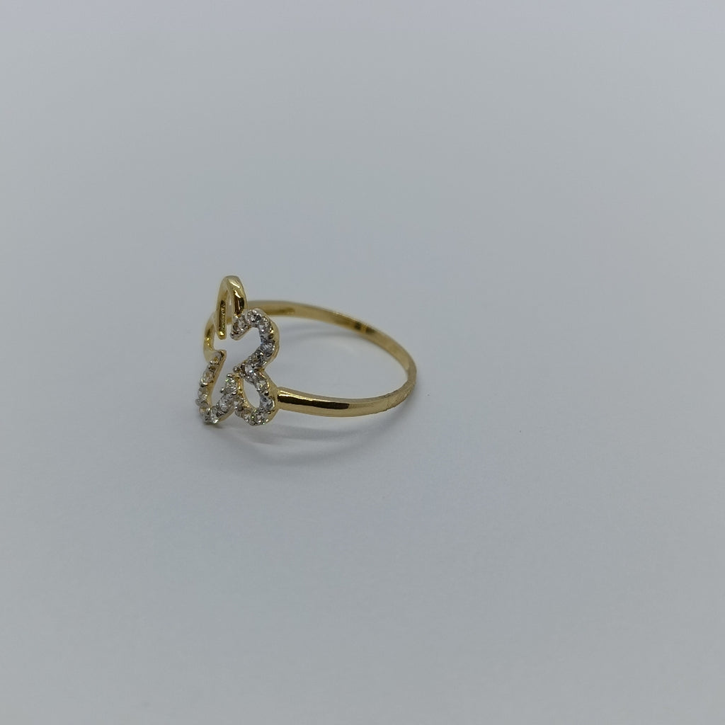 ANILLOS FIG FLOR C CIRCONIAS 14K TALLA 8 1.5 GR (NUEVO)