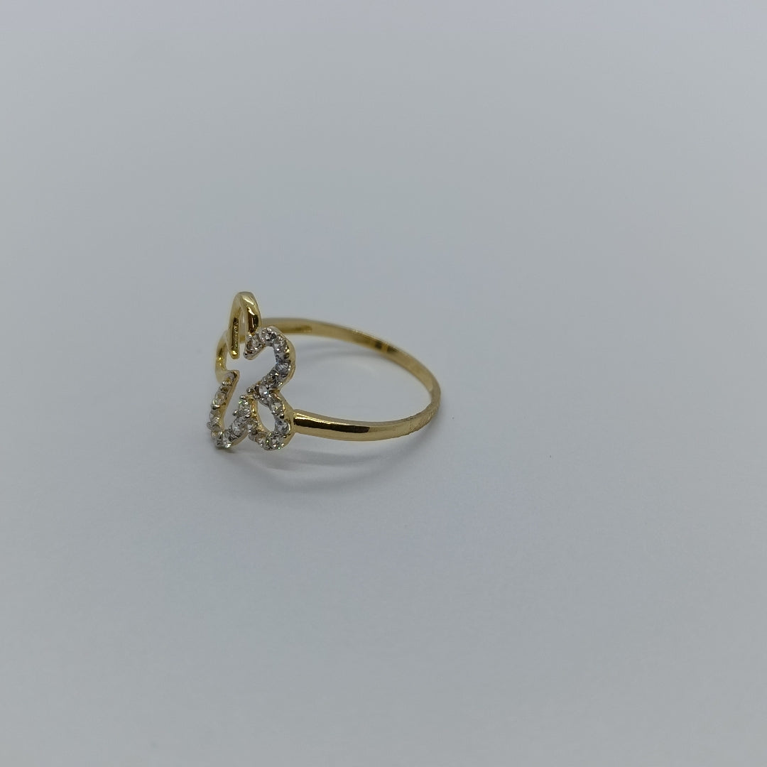ANILLOS FIG FLOR C CIRCONIAS 14K TALLA 8 1.5 GR (NUEVO)
