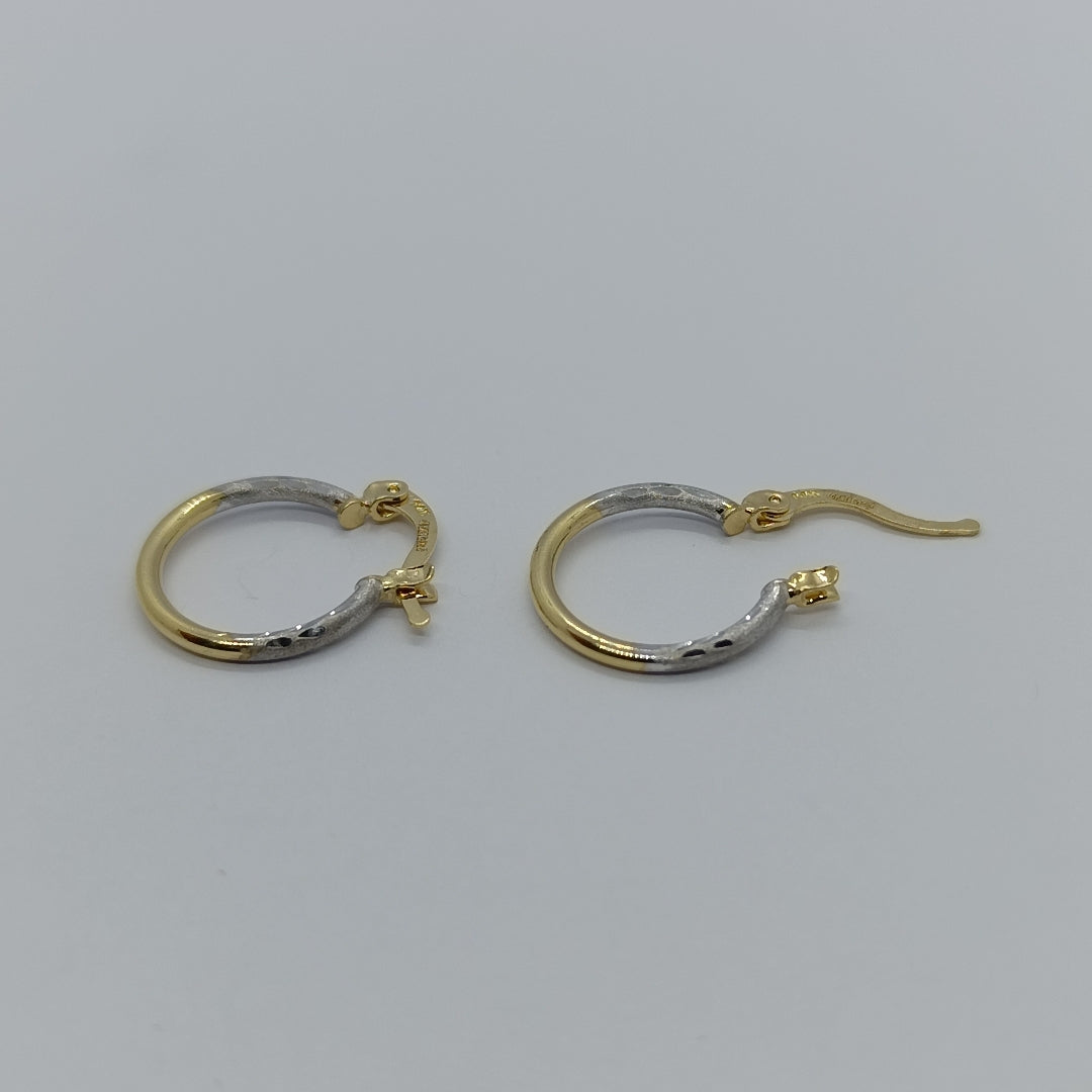 ARETES ARRACADAS COMBINADAS 14K 1.1 GR (NUEVO)
