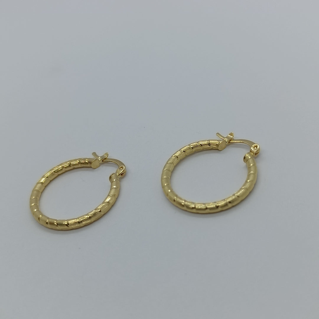 ARETES ARRACADAS LABRADAS 14K 3.3 GR (NUEVO)