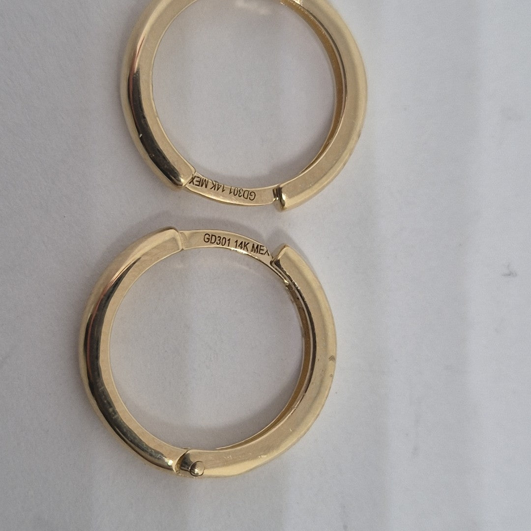 ARETES HUGGIES LISAS 14K 1.6 GR (NUEVO)