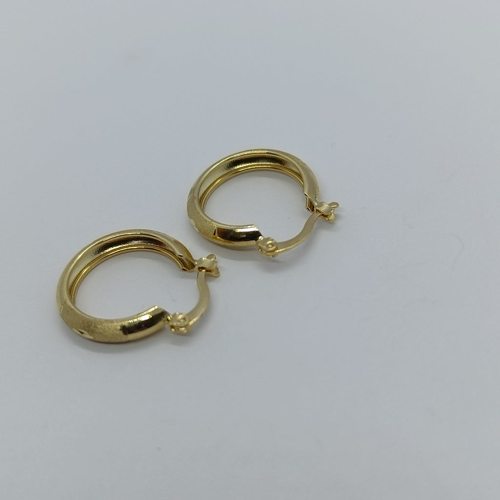 ARETES TEJIDO ARRACADA SATINADA 14K 2.6 GR (NUEVO)