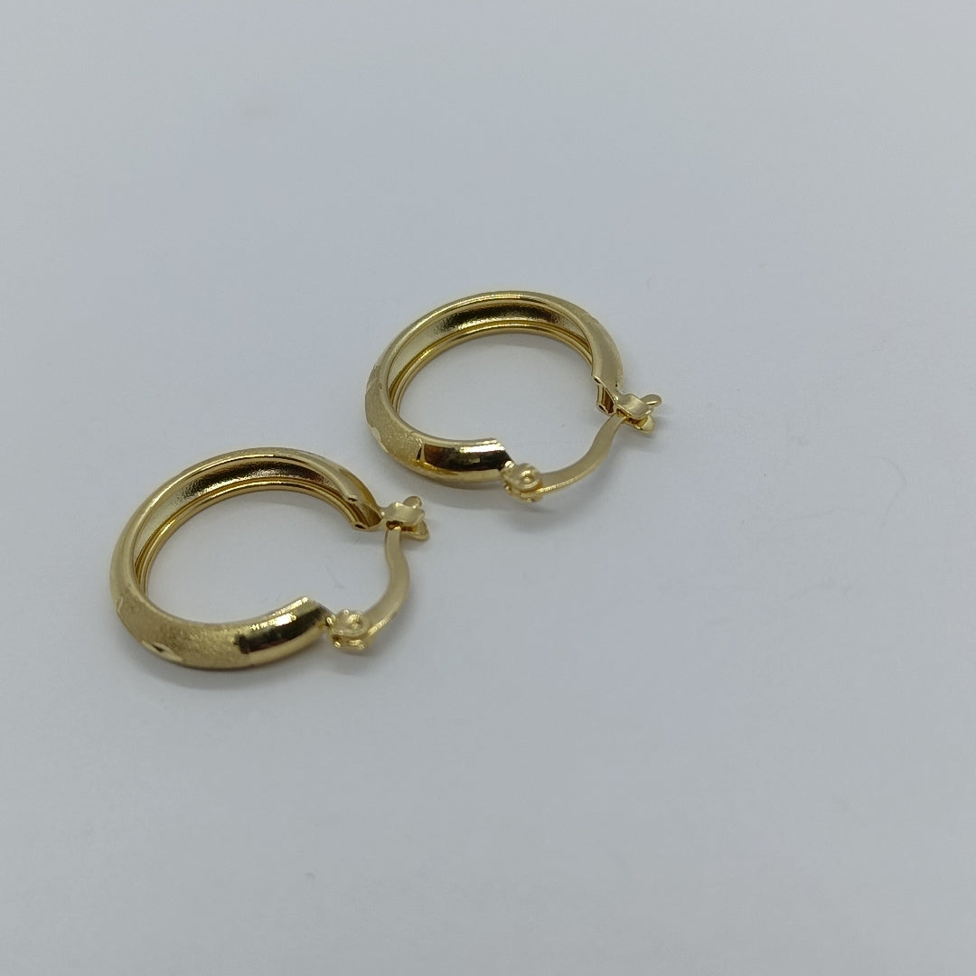ARETES TEJIDO ARRACADA SATINADA 14K 2.6 GR (NUEVO)