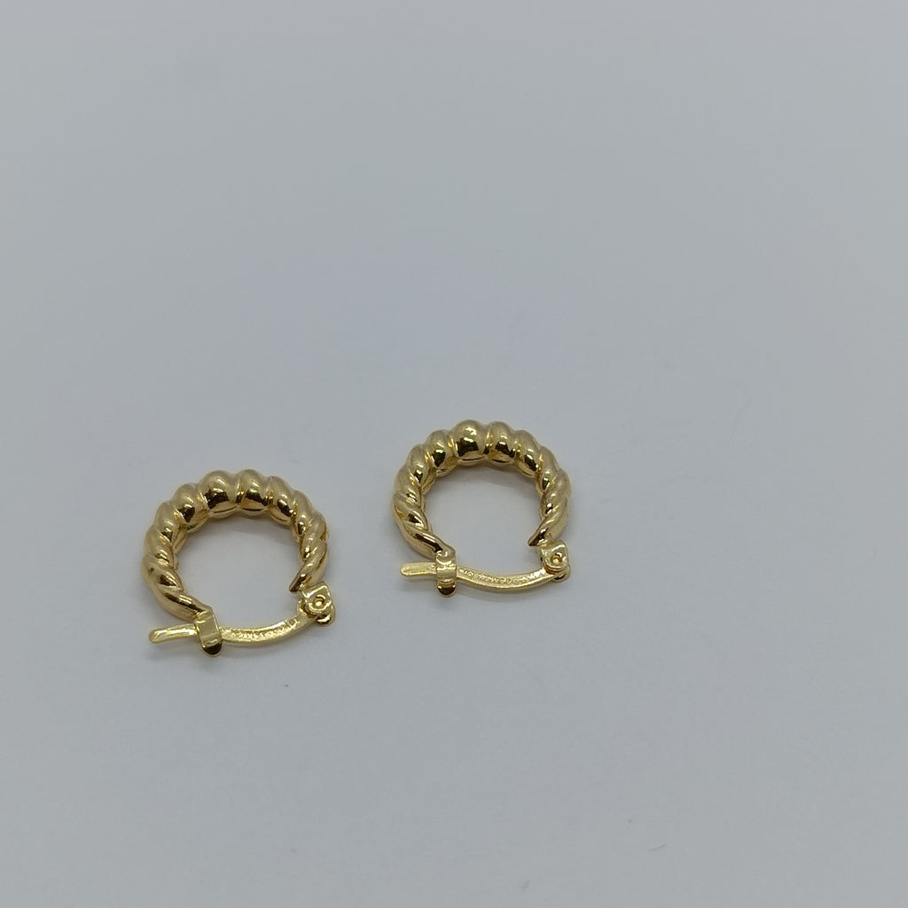 ARETES ARRACADAS TZL HUECAS 14K 1.5 GR (NUEVO)