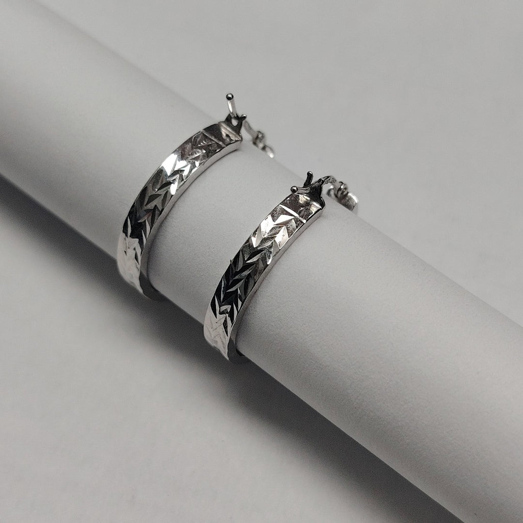 ARRACADAS PAR ORO, ORO BLANCO 14 K 2.1 GRMS (SEMINUEVO)
