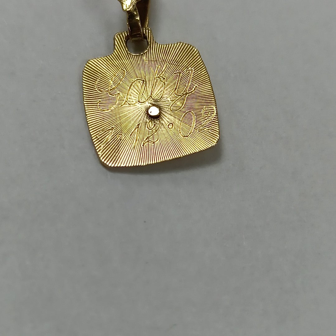 CADENA,MEDALLA RELIGIOSA ORO 10 K 1,80 GRMS (SEMINUEVO)