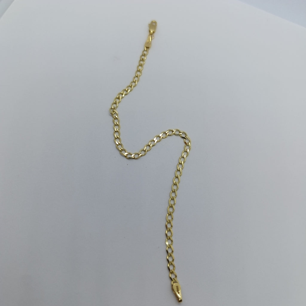 PULSERA TEJIDO BARBADA 14K 21 CM 3.8 GR (NUEVO)