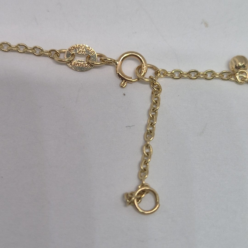 PULSERA ESPECIAL CON TREBOL 14K 18 CM 1.9 GR (NUEVO)