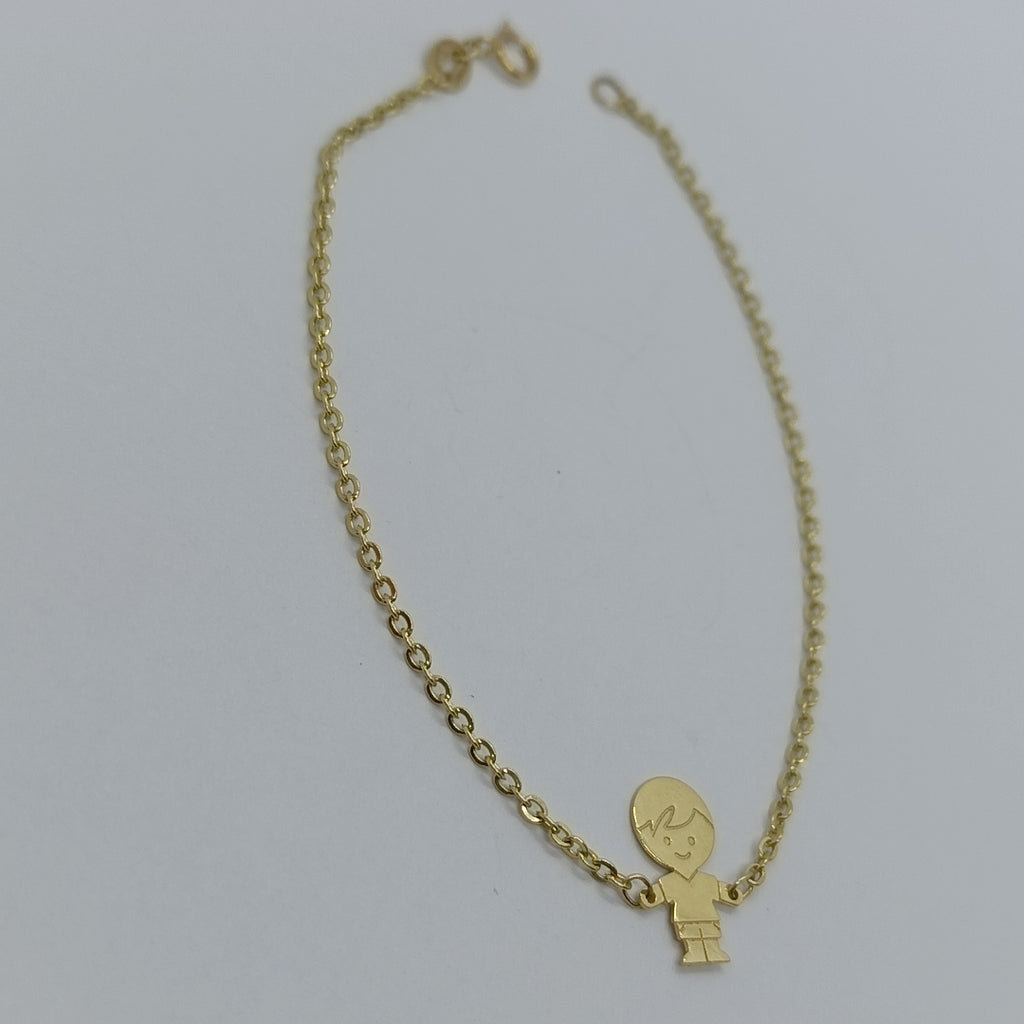 PULSERA TEJIDO ESPECIAL FIG NIÑO 14K 18 CM 1.4 GR (NUEVO)