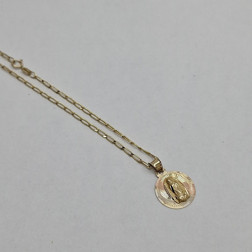 CADENA, MEDALLA RELIGIOSA ORO 14 K 4.1 GRMS (SEMINUEVO)