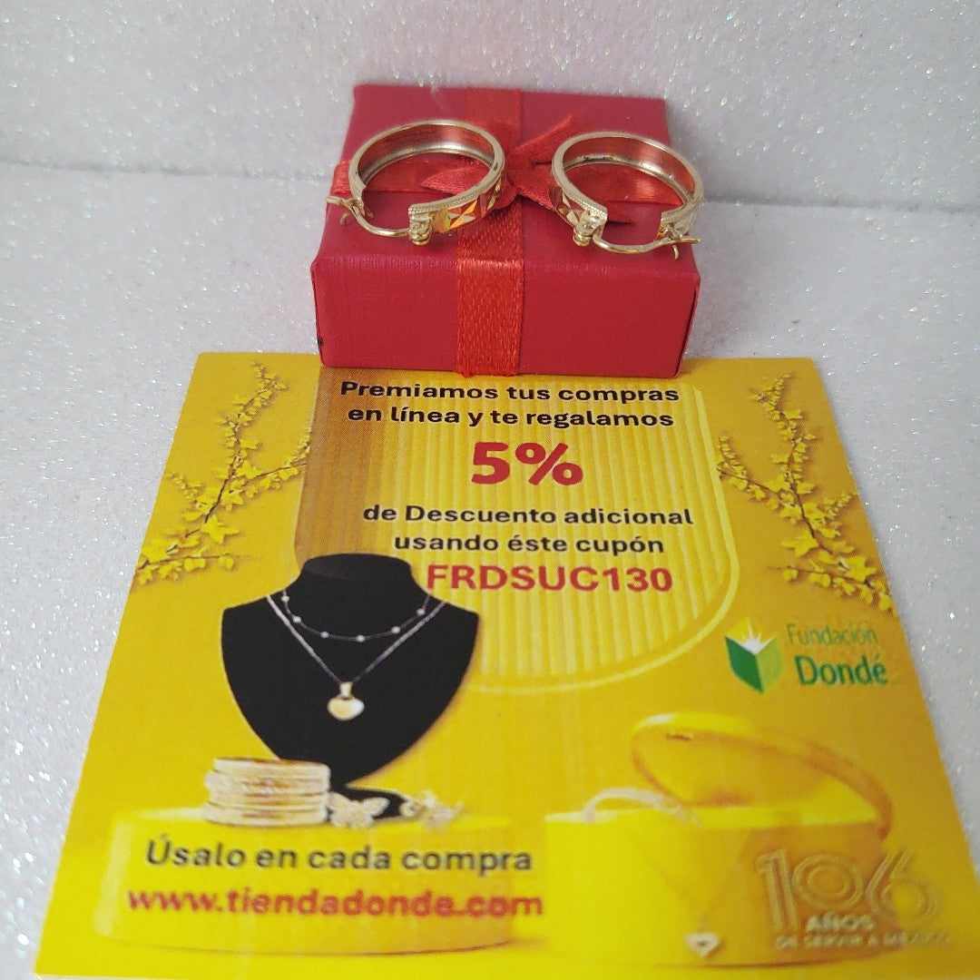 ARETES ARRACADAS LABRADAS 10K 2.1 GR (NUEVO)