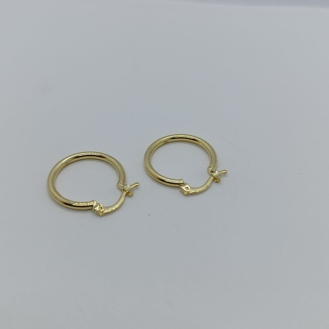ARETES TEJIDO ARRACADAS LISAS 14K 1.2 GR (NUEVO)