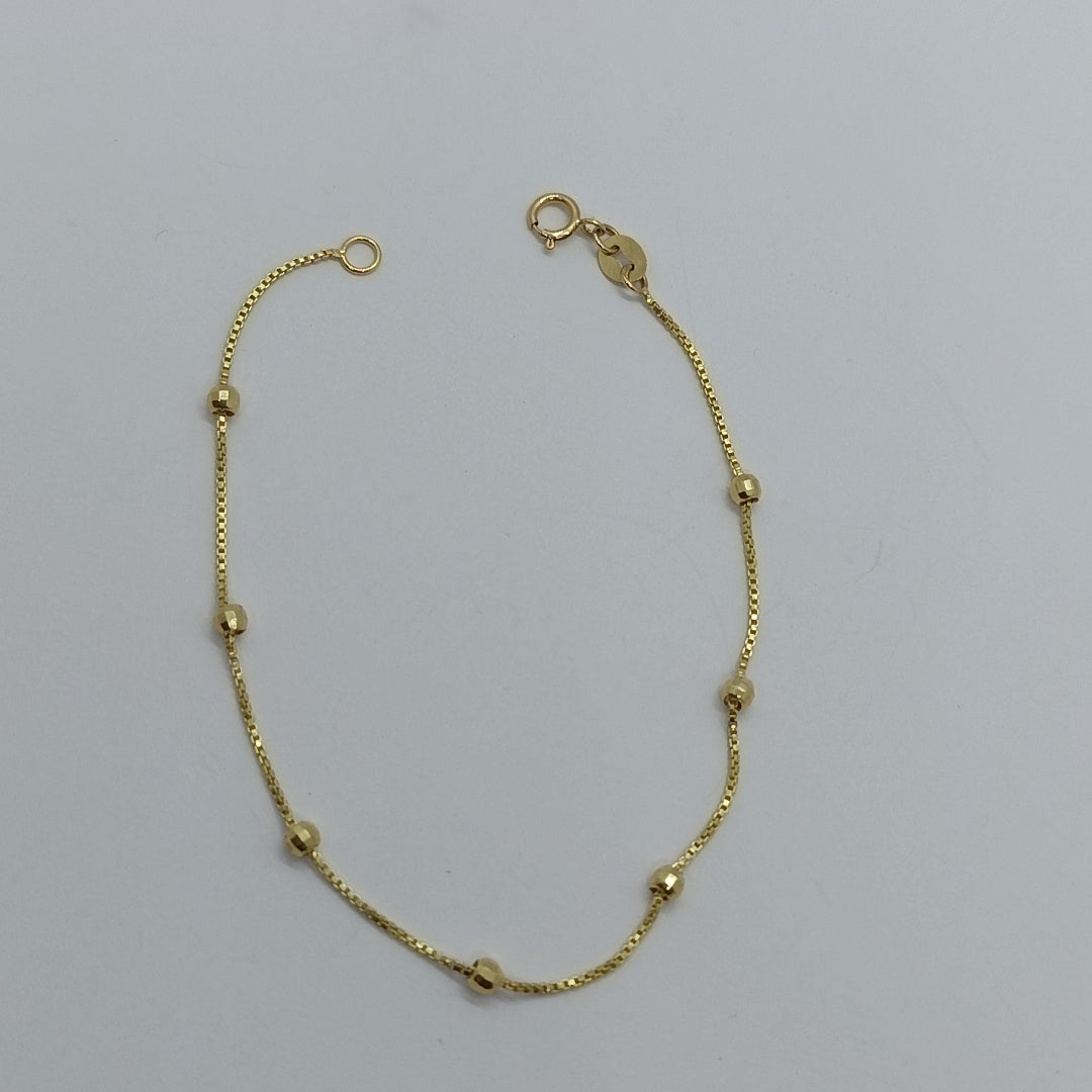 PULSERA ESPECIAL CON BOLITAS 14K 18 CM 1.4 GR (NUEVO)