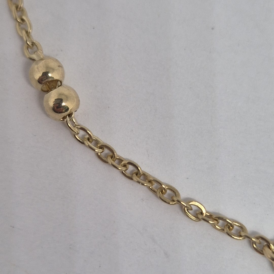PULSERA TEJIDO ESPECIAL CORAZONES CON CIRCONIAS 14K 18 CM 2.4 GR (NUEVO)