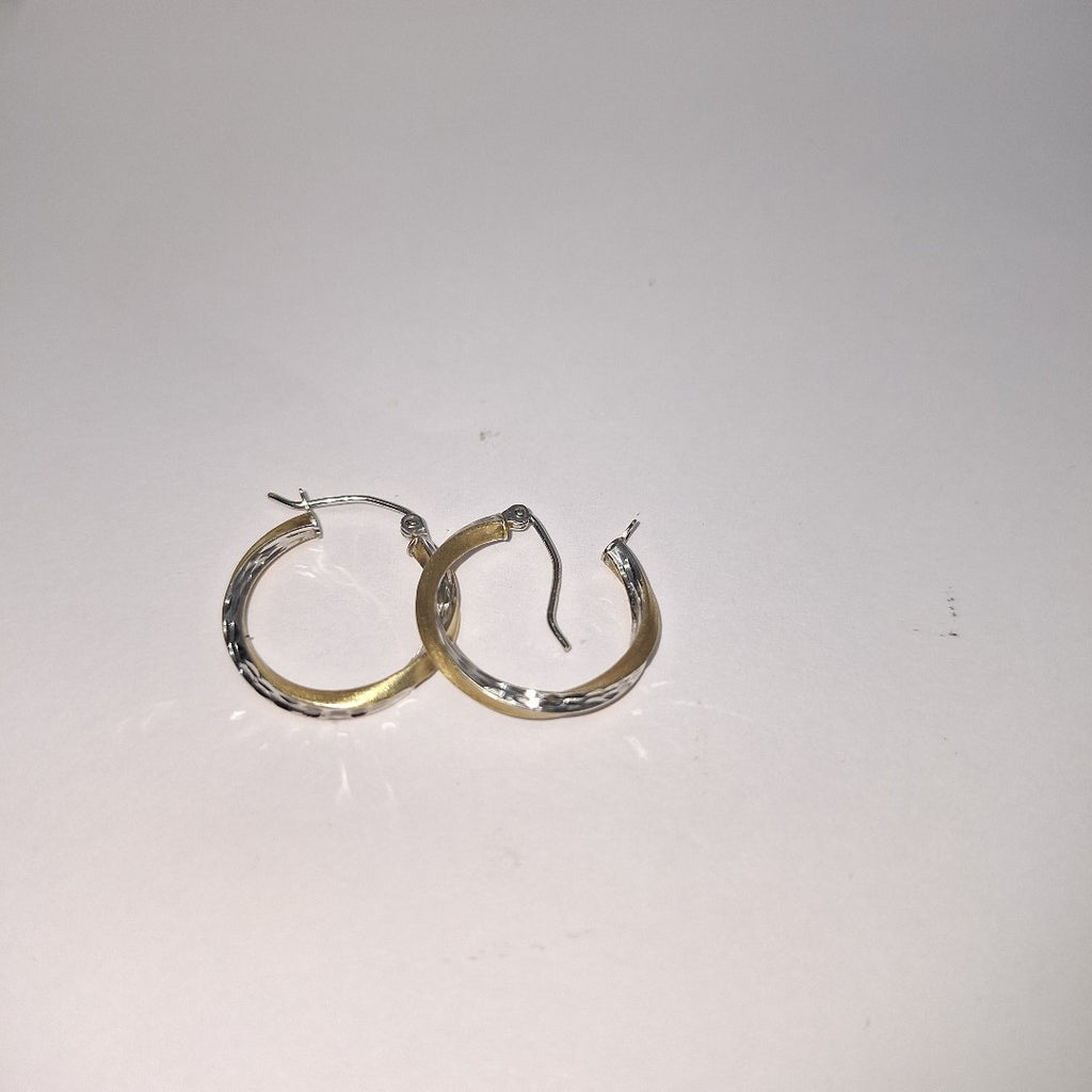 ARRACADAS PAR ORO, ORO COMBINADO 14 K 1.5 GRMS (SEMINUEVO)