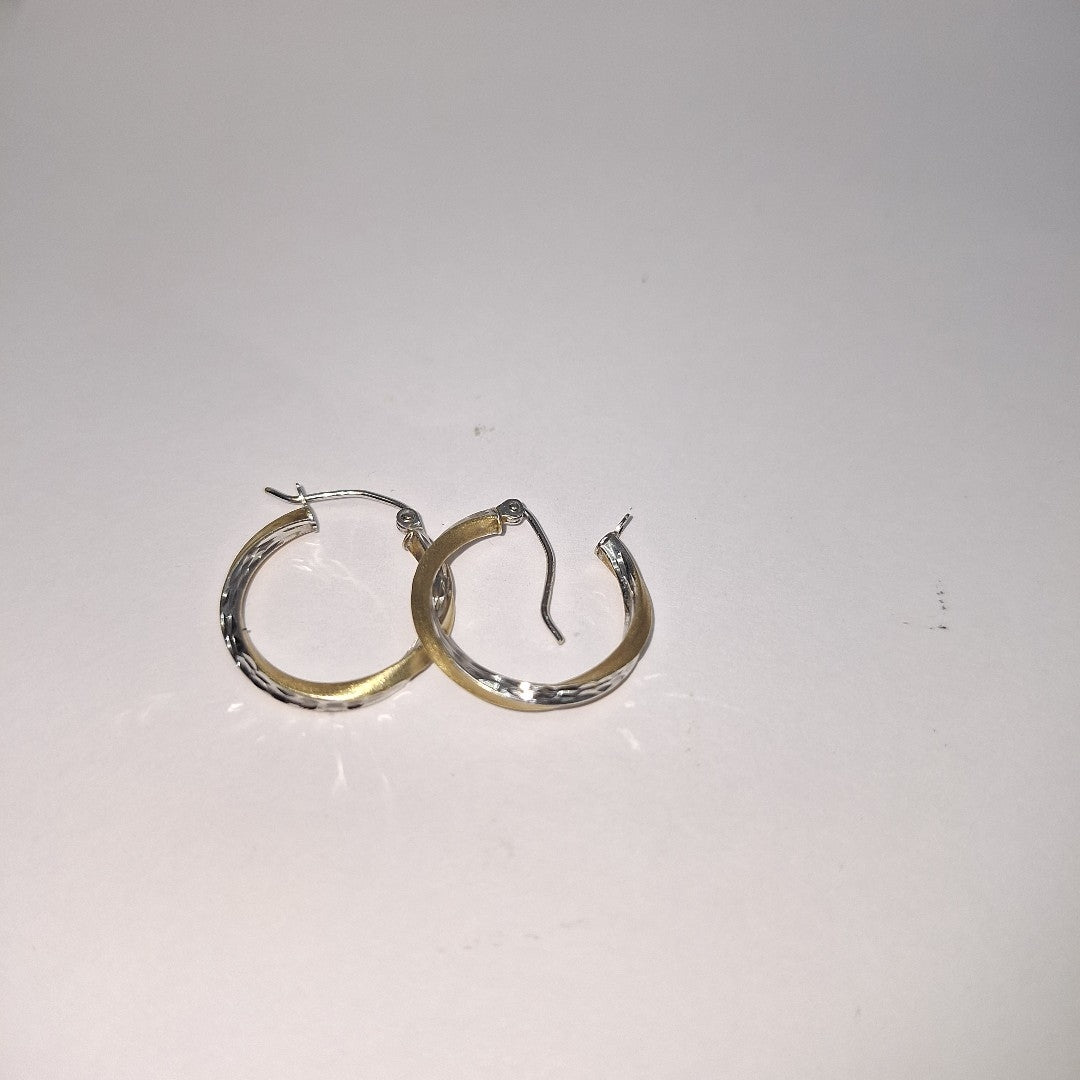 ARRACADAS PAR ORO, ORO COMBINADO 14 K 1.5 GRMS (SEMINUEVO)