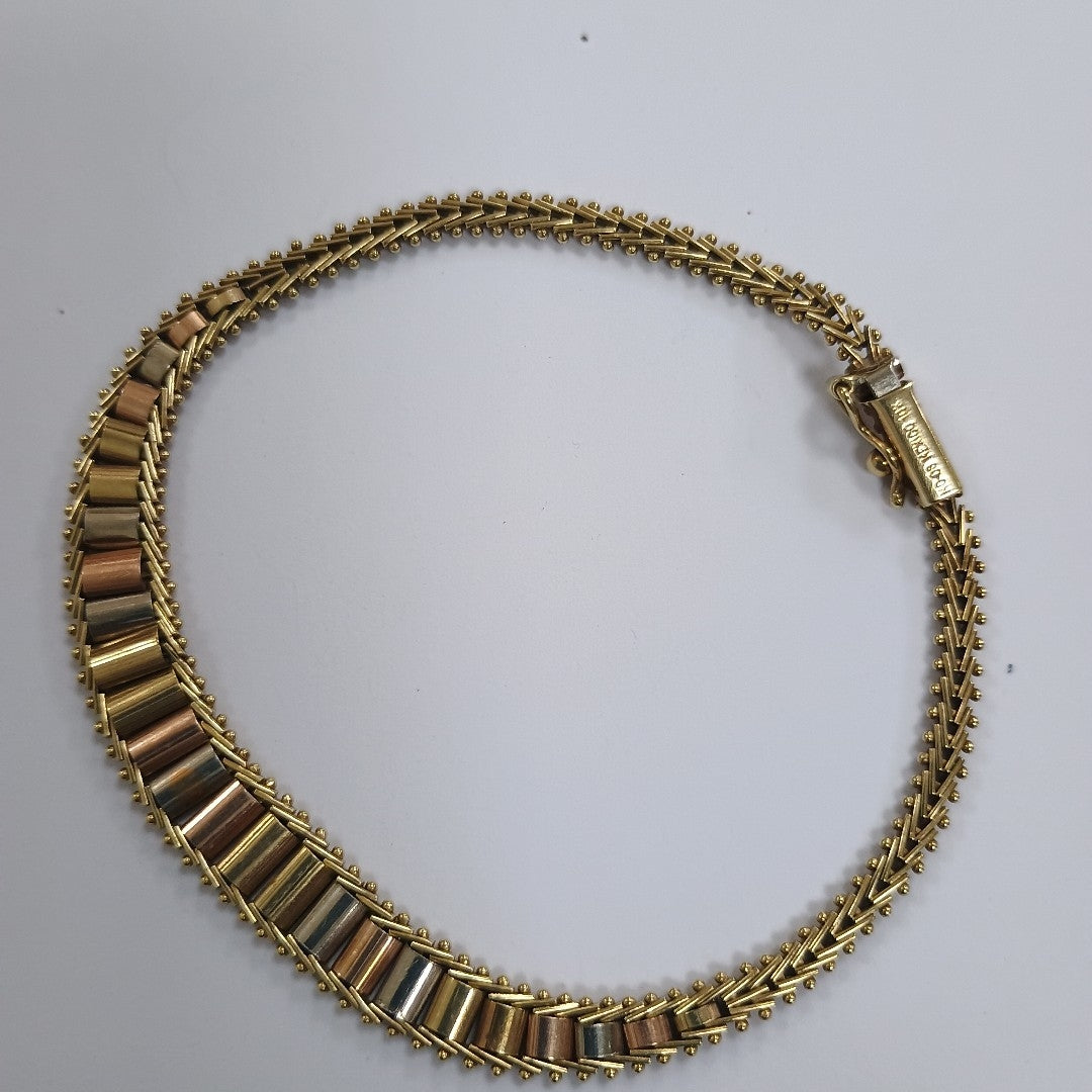 PULSERA ORO COMBINADO 10 K 7,50 GRMS (SEMINUEVO)