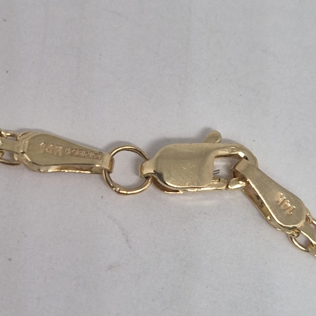 PULSERA TEJIDO CHINO 14K 18 CM 2.4 GR (NUEVO)
