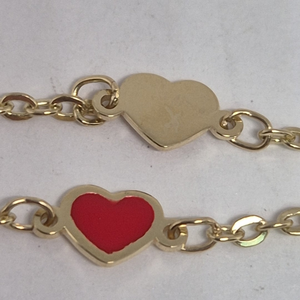 PULSERA ESPECIAL CON CORAZONES 14K 18 CM 1.4 GR (NUEVO)