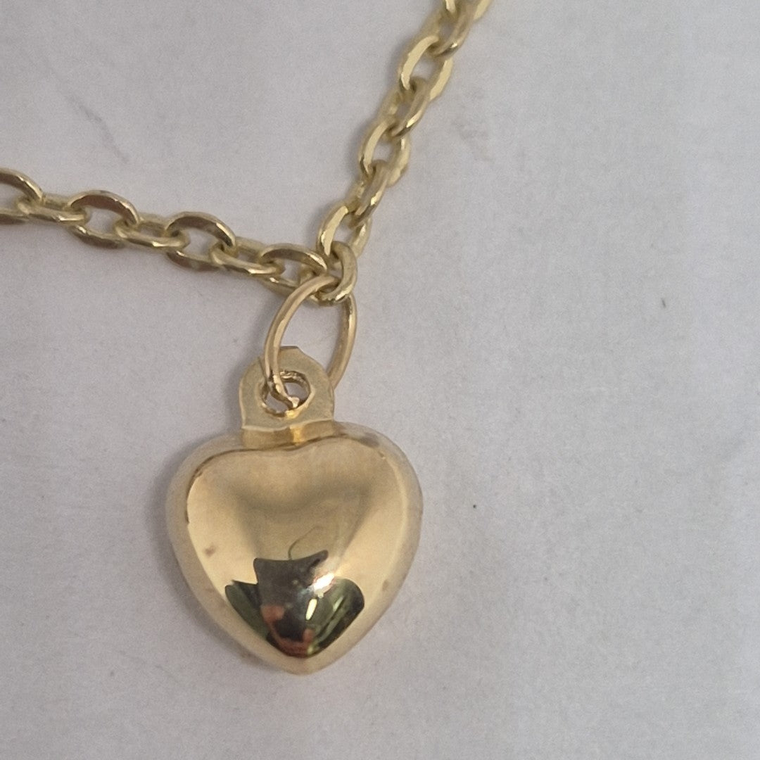 PULSERA ESP CON FIG CORAZONES 14K 18 CM 1.8 GR (NUEVO)