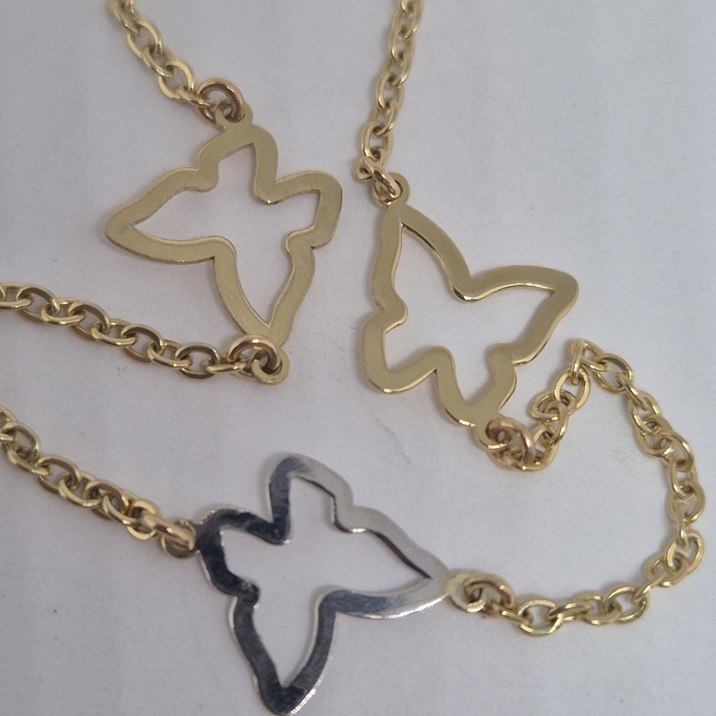 PULSERA ESPECIAL C MARIPOSAS 14K 18 CM 1.7 GR (NUEVO)